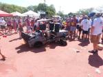 The DeLorean pull float - post race